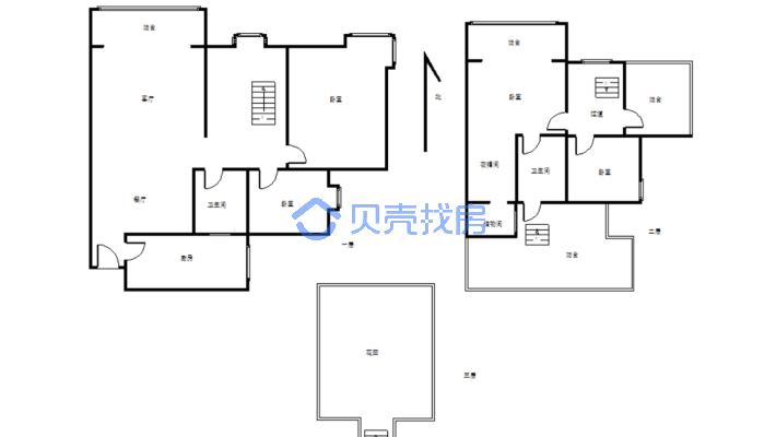 北门湿地公园旁   顶跃5房 带平台-户型图