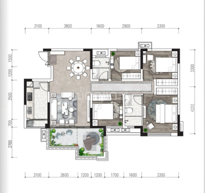 凯旋会展新城--建面 107m²