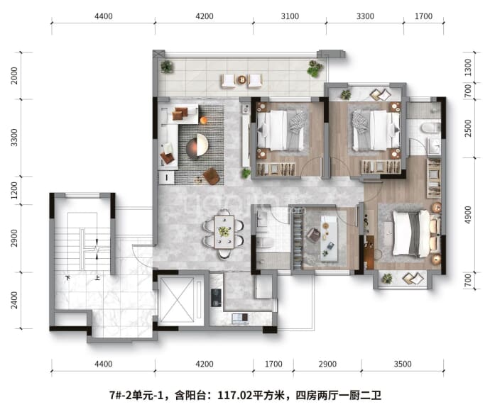 漓江阳光--建面 117.02m²