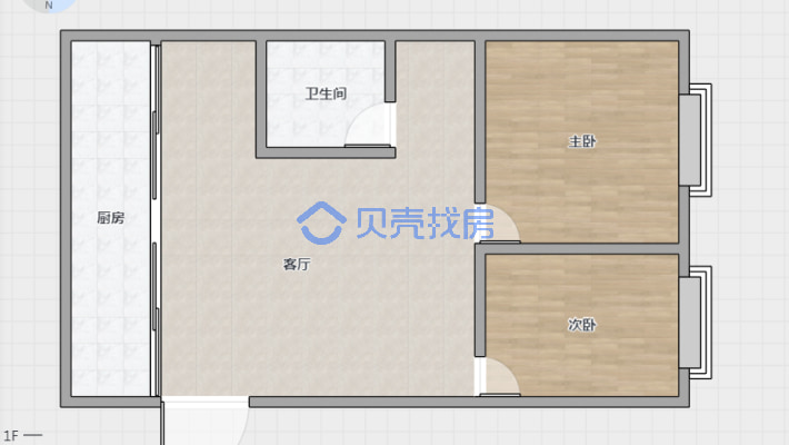 麻城广场2室1厅1厨1卫，精装修直接入住-户型图