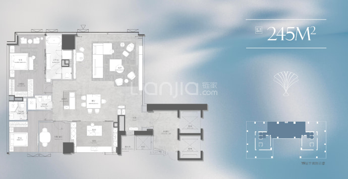 白鹅潭瑞玺3室2厅3卫户型图