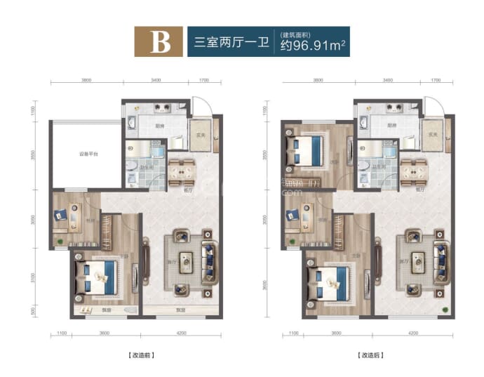 亿利澜庭--建面 96.91m²