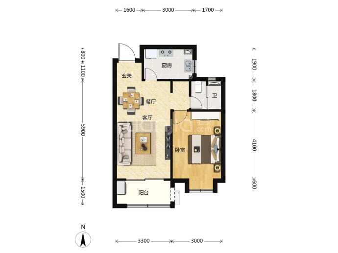 天赐金龙城--建面 64.05m²