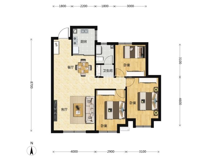 新铝·香山公园--建面 103.69m²