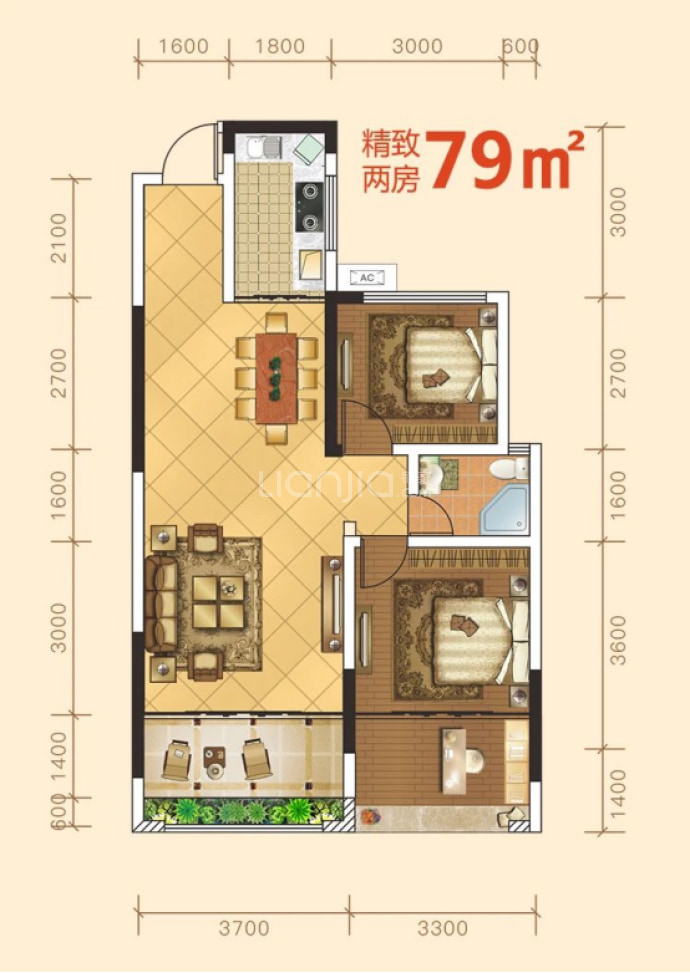 富晟湘江学府--建面 79m²