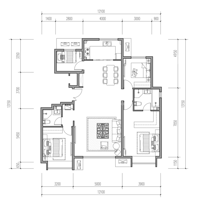 檀香府--建面 145m²