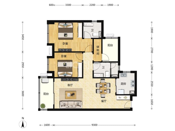 海伦堡玖悦云府--建面 94m²