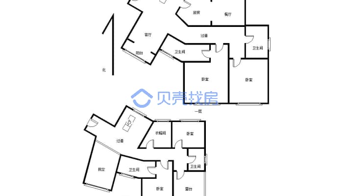 泛华新城 有证可按揭，复式 硬装基本完成 看房方便-户型图