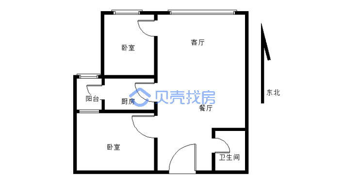 青杠坡 2室2厅 南-户型图