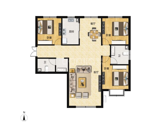 树人莱雅居三期--建面 136.5m²