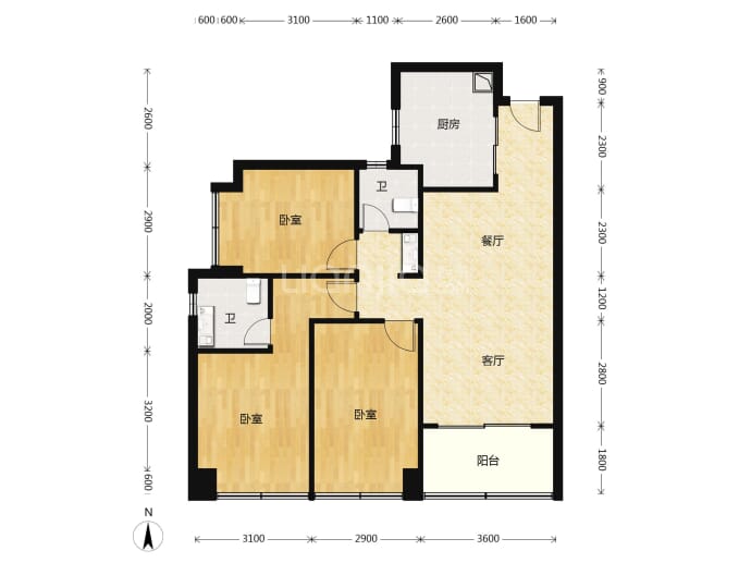 拾悦城楠园--建面 107m²