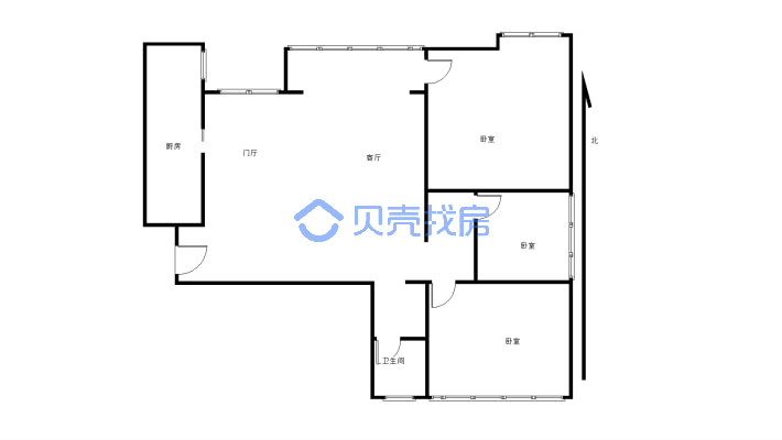 清香坪福广金城 , 3室2厅一厨一卫 , 精装修 ,拧包入住-户型图