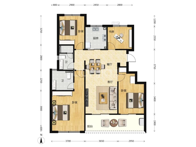 湖印晓庐--建面 119m²