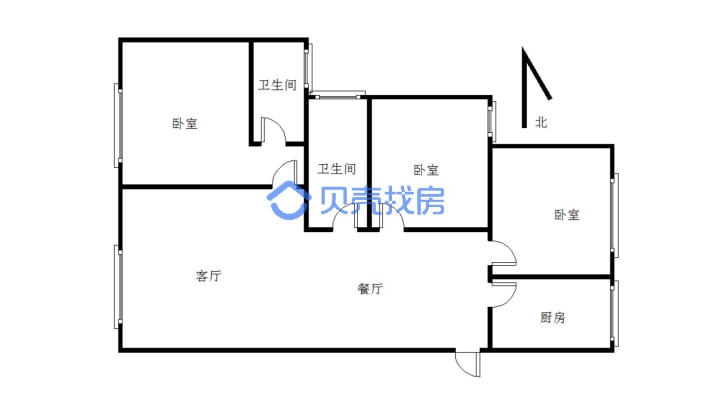 图腾海博春天中心广场 3室2厅 东-户型图