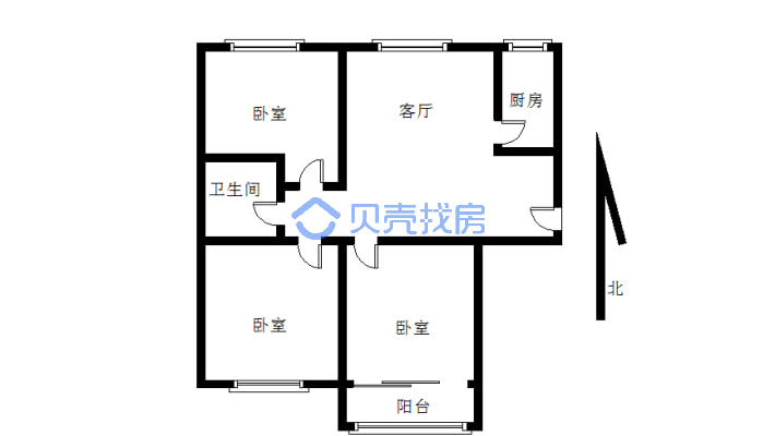 房子位置好  有房产证 正常贷 电梯小高层一梯两户-户型图