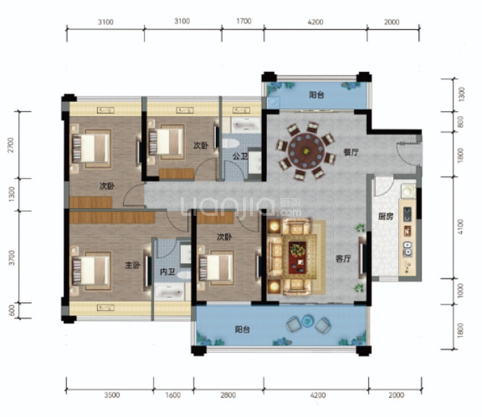 天宝豪园--建面 138.14m²