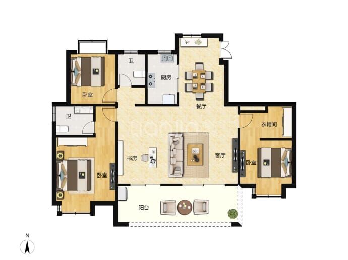 江西城投科创生态新城--建面 129m²