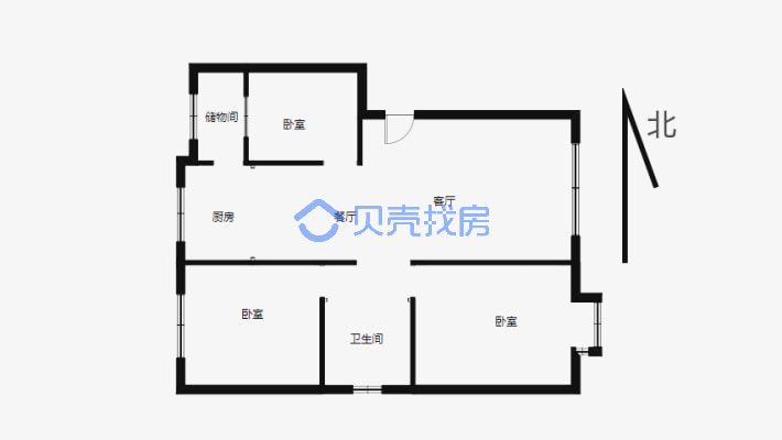 蓝盾小区 3室2厅 东 西-户型图