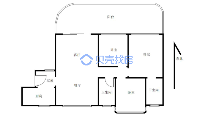 遂宁金融商业中心·莲韵 3室2厅 东南-户型图