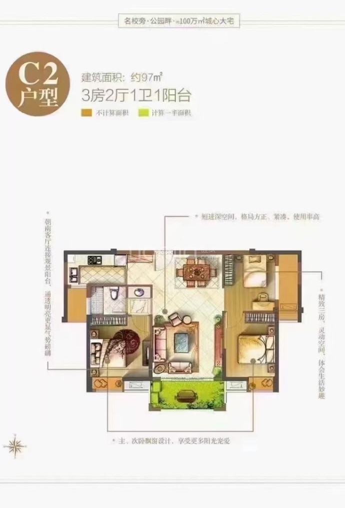 明发中央城--建面 97m²