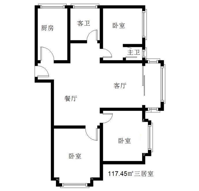 中富花苑--建面 117.45m²