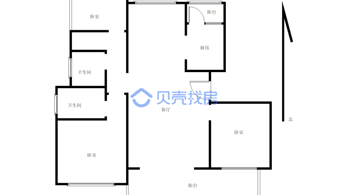 建工·雅龙湾 3室2厅 东南-户型图