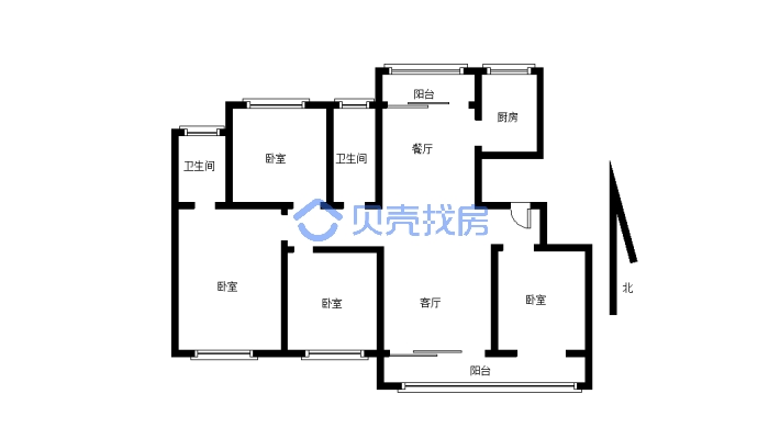 一峰·梦想城 3室2厅 南-户型图