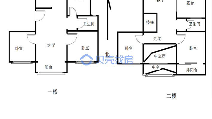 吾悦广场北面电梯洋房9楼复式5室有车库车位北露台随时-户型图