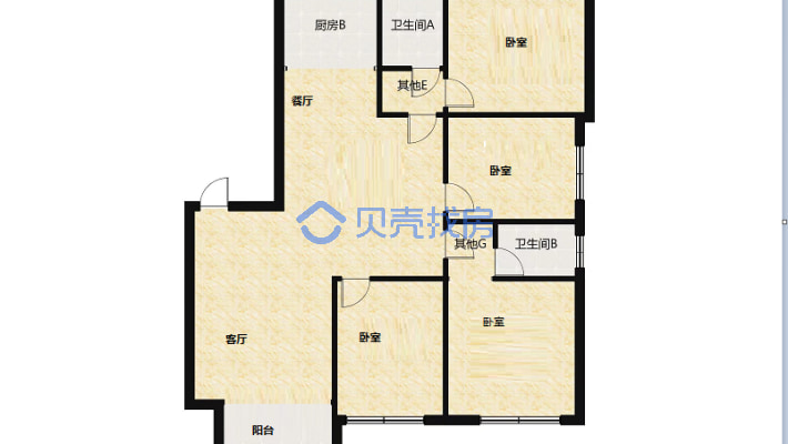 香桂园4室，楼栋共13层，房价包含双车位和储藏室-户型图