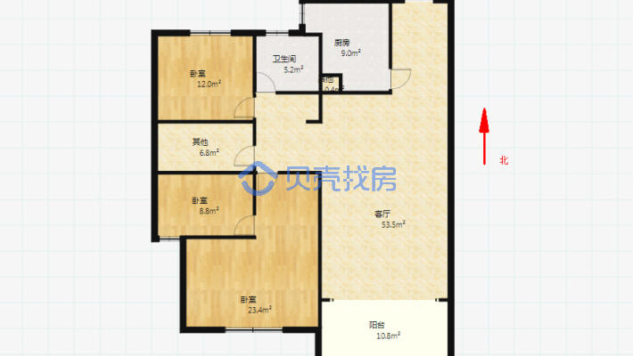 世纪凤凰城，毛坯三室两厅，看房提前联系-户型图