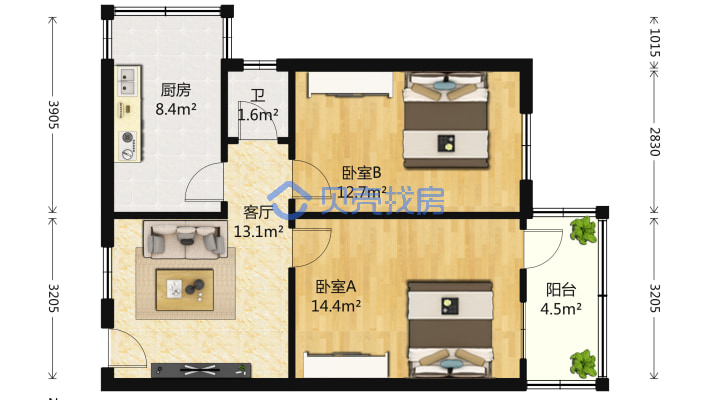 正规的两室一厅,房产证满五唯一 房主着急置换