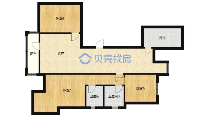 东成凯亚国际D区 3室2厅 南-户型图