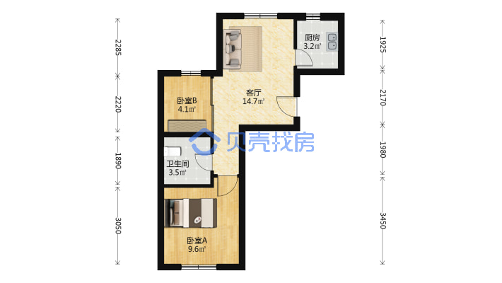 满五唯一只有契税 南北通透户型 自住精装修-平面图