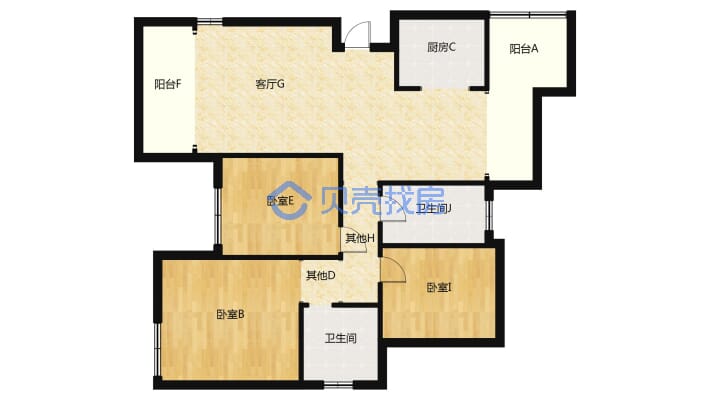 户型通透 户型方正 诚心出售 格局好 采光通风好-户型图