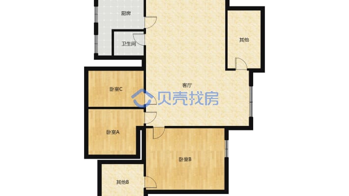 领秀滨江 3室2厅 东-户型图