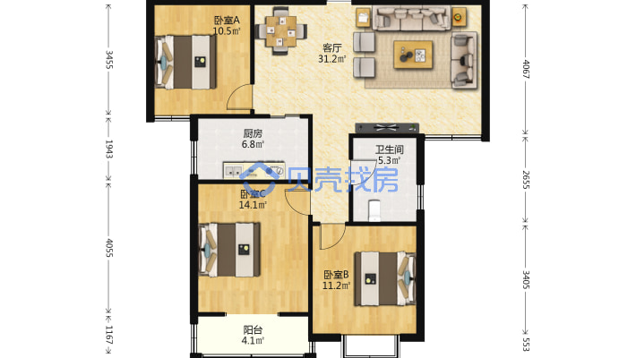 黄淮学院旁天都名园  好楼层 老证-户型图