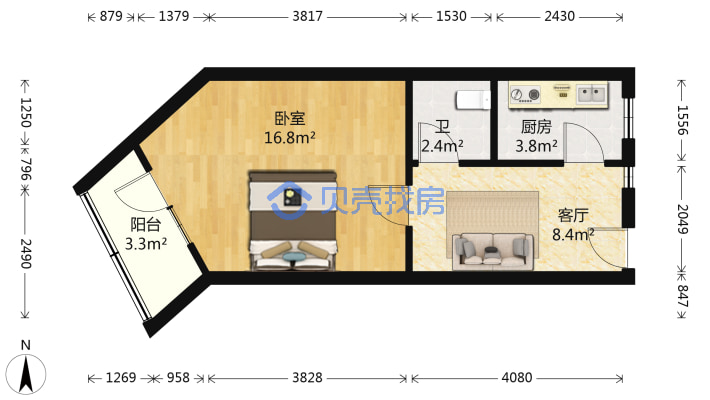 此房房本满2年,业主家庭名下没有其他住房.