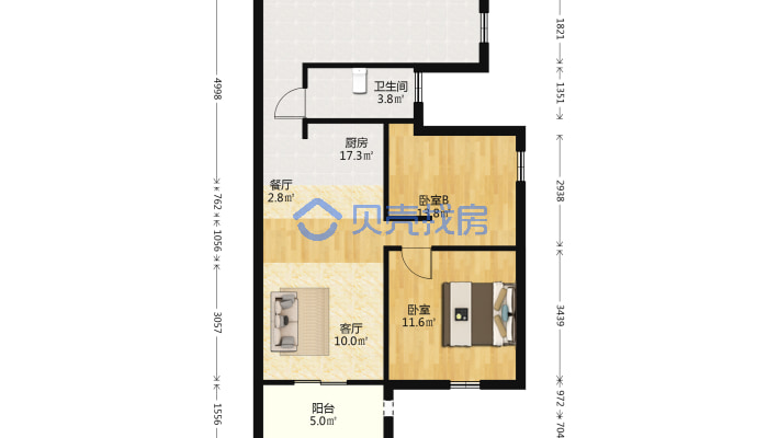 此房精装两室价格合适，满二，楼层低-户型图