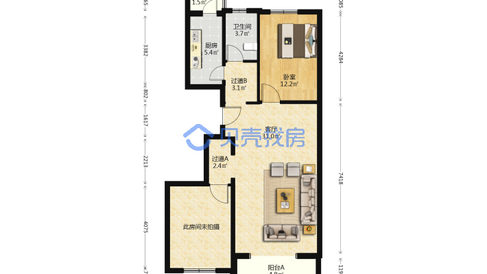 次渠南里九区 通惠干渠河附近0-平面图