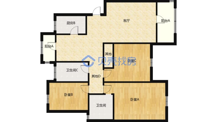 正荣·丽景滨江 3室2厅 南-户型图