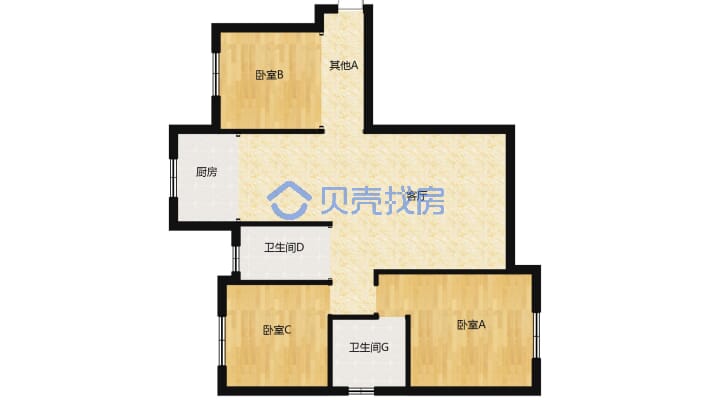 新长江智汇城3室2厅121.63平73.8-户型图