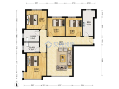 南北通透四居室，精装修 双卫户带转角阳台-保定高铁新干线户型图