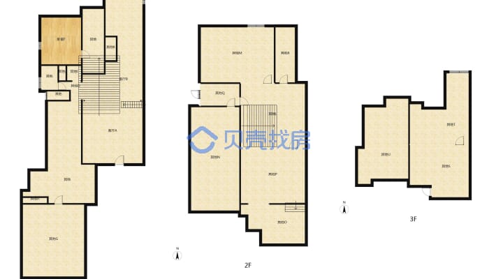 香溪美林双拼三层别墅，三向带院，间距宽，隐私性高-户型图