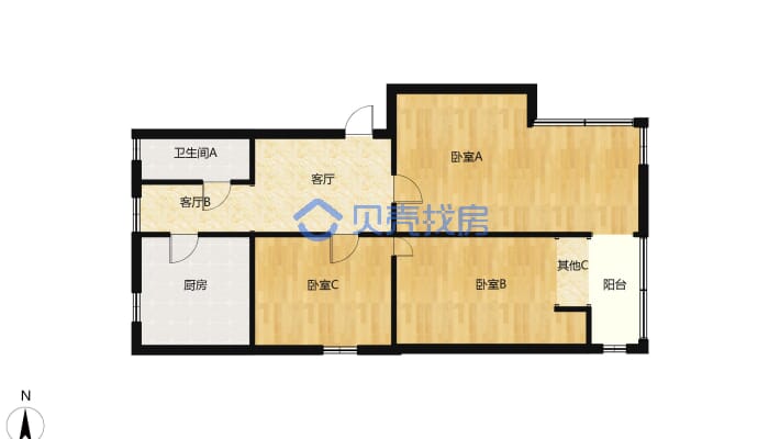 八一路36号 3室2厅 南-户型图