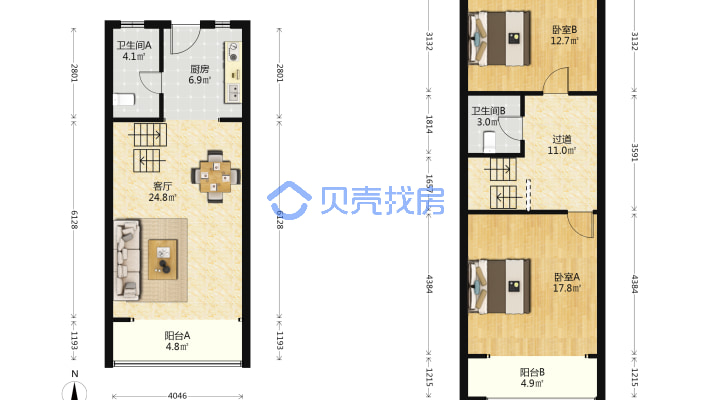 全新装修，自住保养，随时看，随时签，省时省力-户型图