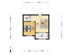 朝阳路 正规一居室 中间楼层 好采光集中供暖-保定金色家园户型图