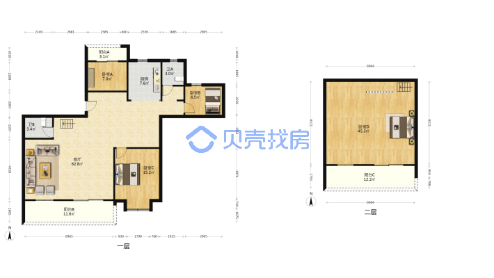 兰亭御园 5室2厅 南 北-户型图