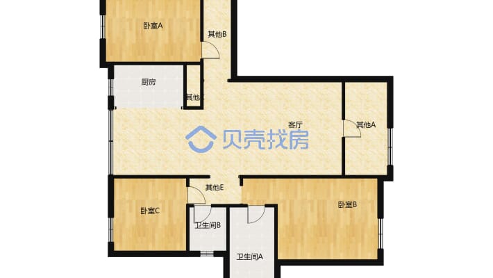 联投国际城 3室2厅 129平米-户型图