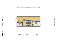 翡翠国际 1室1厅 31.84平米-驻马店翡翠国际户型图