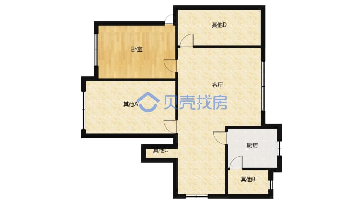 秋收旁 精装3室2厅 交通便利 环境干净舒适 适合居住-户型图